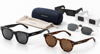 Gafas de sol con logotipo AlfaVision, estuche y funda personalizados, clip solar y gafas de cartón. Gafas de sol con logotipo AlfaVision, estuche y funda personalizados, clip solar y gafas de cartón.